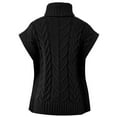 thumbnail image 3 of FashionMille Women Oversized Regular Fit Cable Knitted Vest Sweater High Neck Pullover Top, 3 of 5