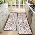 thumbnail image 4 of Kitchen Rugs Sets Of 2,Brown Geometric Diamond Pattern Anti Fatigue Kitchen Mat Rugs Non Slip Washable,Decorative Kitchen Floor Mats for Kitchen,Sink,Laundry,17"x47"+17"x47", 4 of 5
