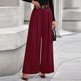 thumbnail image 7 of Dwellite Womens Wide Leg Trousers 2026 Elastic High Waisted Dress Pants Pleated Slacks Flowy Business Work Palazzo Pants Wine M, 7 of 7