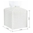 thumbnail image 5 of 2 Pack Tissue Box Holder, Tissue Box Cover Square, PU Leather Tissues Cube Box Cover, Decorative Woven Facial Tissue Holder on Table and Bathroom (Black Square), 5 of 7