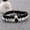 White, variant on Couple His & Hers Distance Healing Bracelets Black Lava Bead Matching YinYang-White