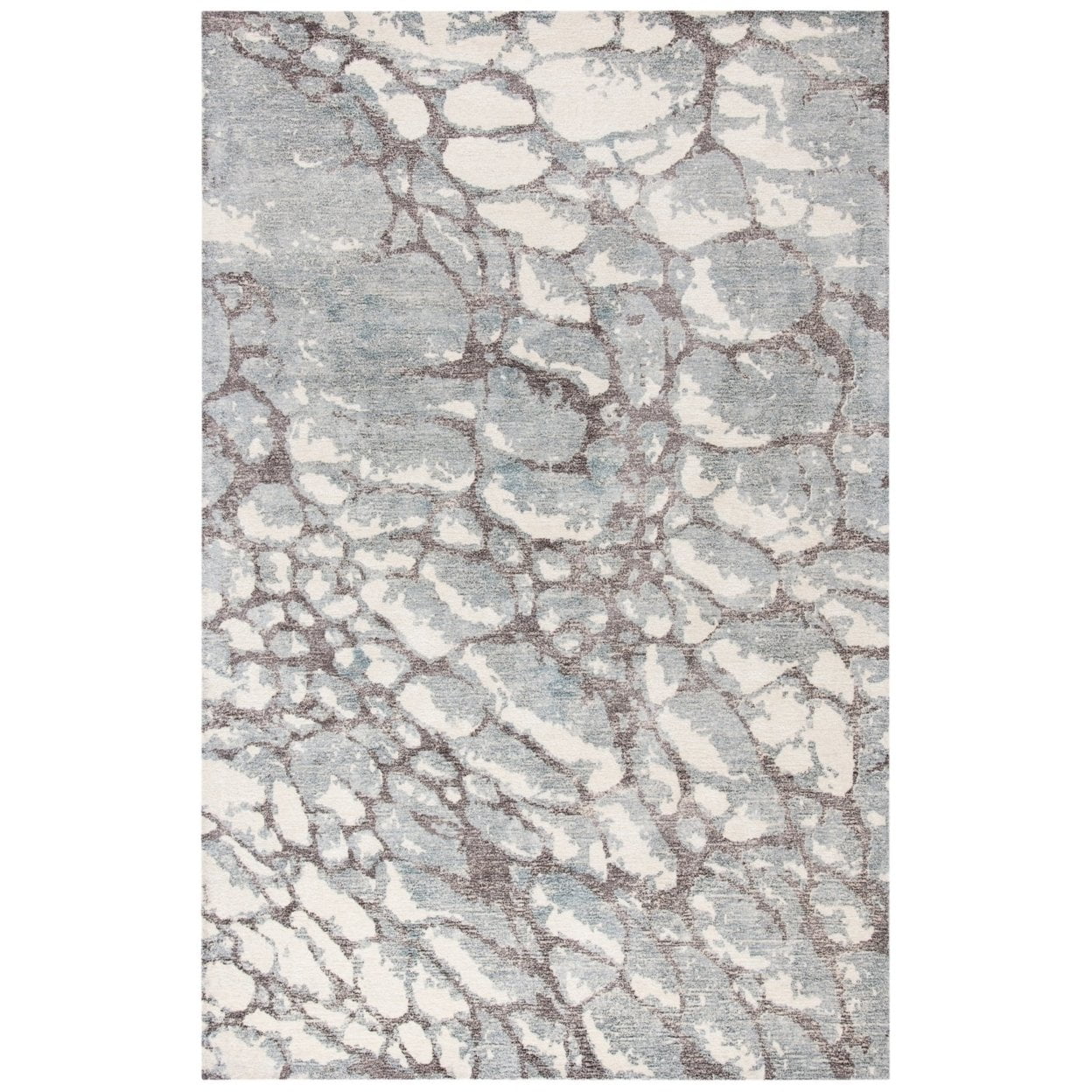 SAFAVIEH Restoration Vintage Conway Abstract Distressed Area Rug, Grey/Ivory, 3' x 5'