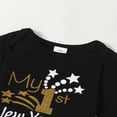 thumbnail image 4 of Letters Print Baby Pants Set  Shiny Romper with Long Sleeve, 4 of 9