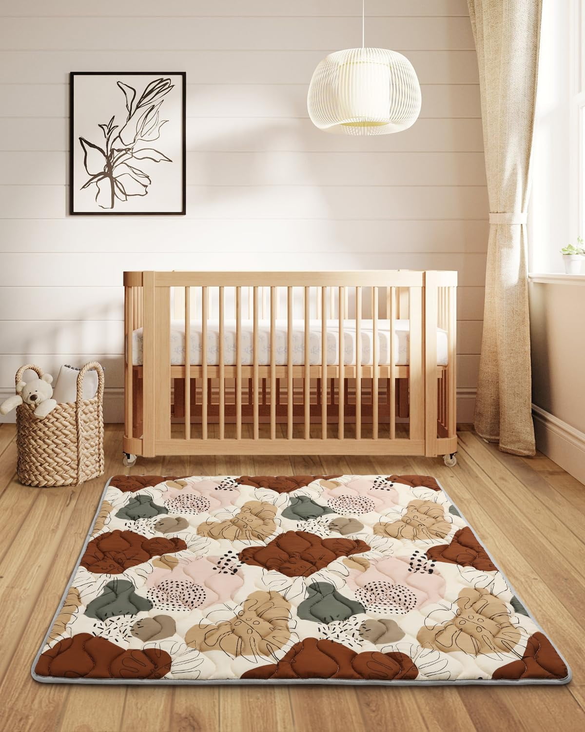 EUZODNAK Baby Play Mats for Floor, 50x50 Play Mat for Playpen, Foldable and Machine Washable Baby Crawling Mat