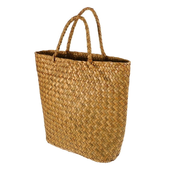 FRCOLOR Light Brown Straw Lady Bag for Women with Ample Space and Ethnic Charm 1 Piece Small