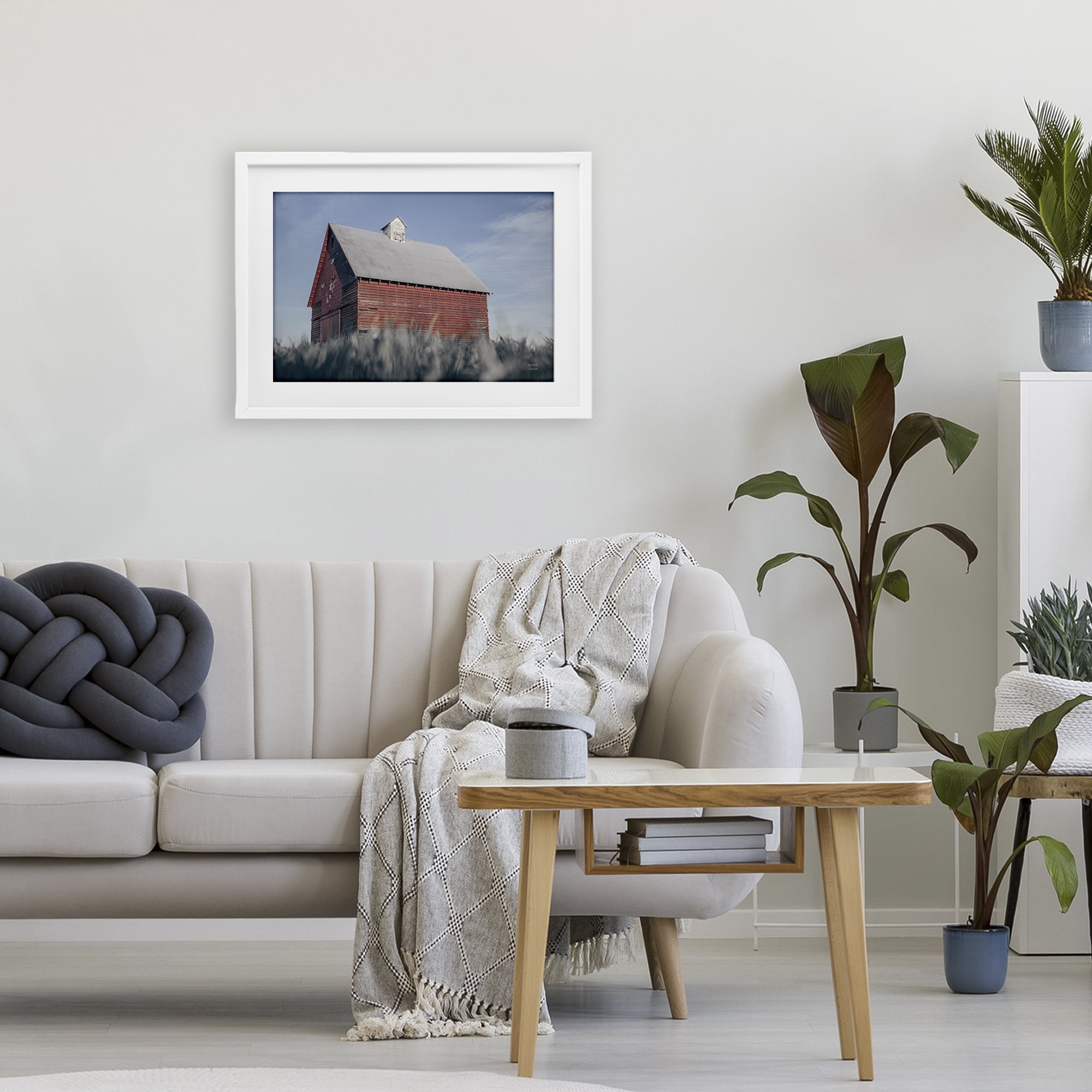 Stupell Industries End Of The Field Cottage White Framed Print Under Glass, design by Nathan Larson