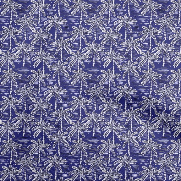 oneOone Cotton Cambric Dark Blue Fabric Tree Dress Material Fabric Print Fabric By The Yard 42 Inch Wide-TX