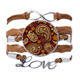 thumbnail image 1 of Printing Repeat Cloth Brown Colorful Art Bracelet Love Chain Rope Ornament Wristband, 1 of 3