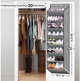 thumbnail image 6 of LEUCHTAMOR Over The Door Shoe Organizer for Closet with 8 Large Deep Pockets, Narrow Shoe Rack for Door Hanging Boots Storage,Black,Fits 20 Pairs Shoe, 6 of 7