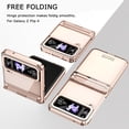 thumbnail image 4 of Compatible with Samsung Galaxy Z Flip 4 Case with Screen Protector,Hinge Protection Anti-Fingerprint Shockproof Electroplated Case Phone Cover Case for Samsung Galaxy Z Flip 4 5G Rosegold, 4 of 14