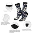 thumbnail image 3 of Gukieu Cartoon Spaceship Print Contrast Color Mid-calf Socks, Sweat-wicking Athletic Socks, Unisex Clothing Accessories, 3 of 6