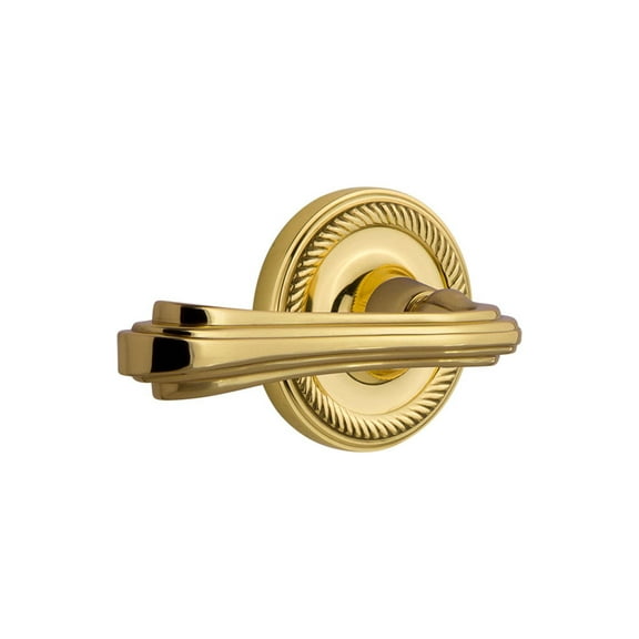 Nostalgic Warehouse Ropflr_Psg_234_Nk_Lh Fleur Passage Door Lever Set - Brass