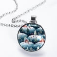 thumbnail image 2 of Christmas Glass Circular Pendant Necklace - Stylish Jewelry Statement Piece, 2 of 5