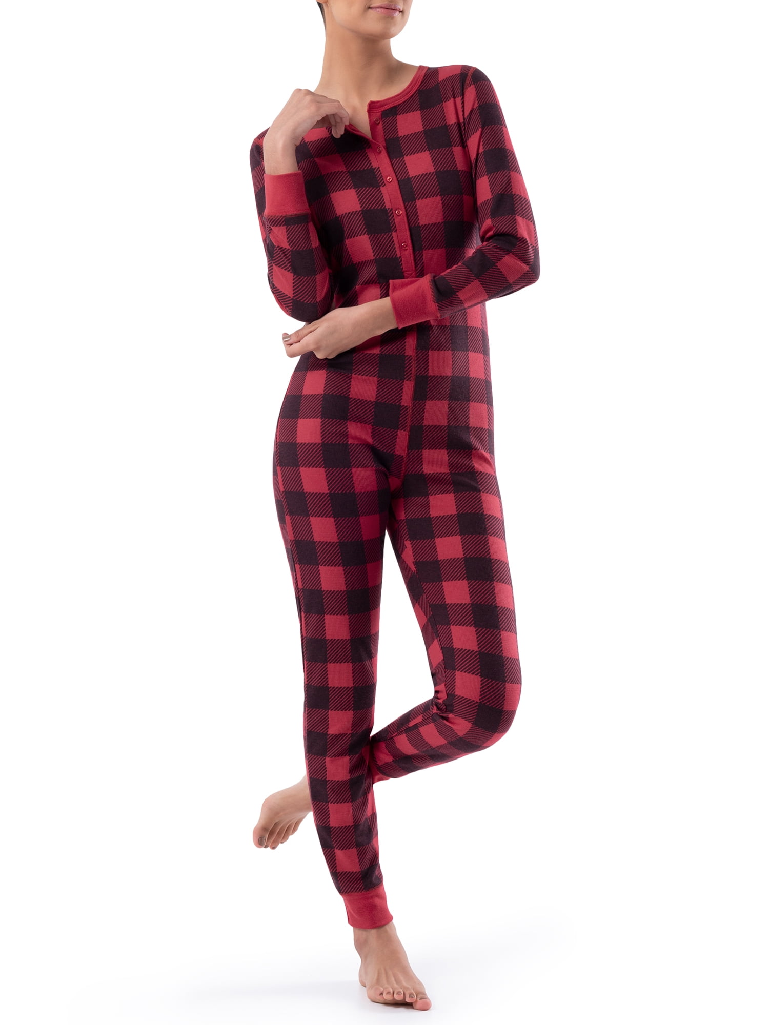 Fruit of the Loom Women's and Women's Plus Long Underwear Waffle Thermal Union Suit