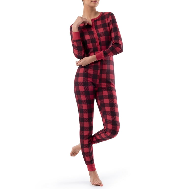 Fruit of the Loom Women's and Women's Plus Long Underwear Waffle Thermal Union  Suit 