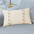 thumbnail image 2 of Btomtd 19.6x11.8 in Floral Embroidered Pillow Cover Rose Pattern Decorative Pillowcase for Sofa Beds Head Cushion Cover Pillow Case, F, 2 of 6