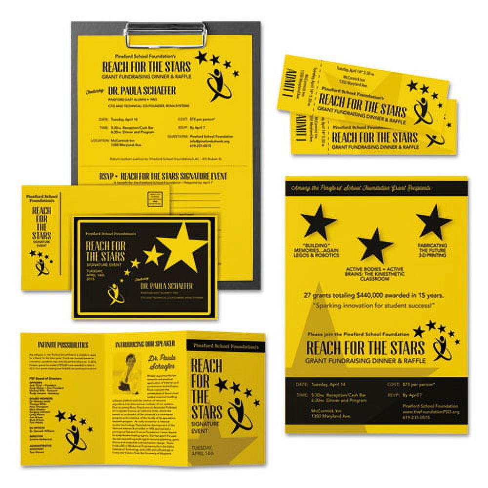 Color Cardstock, 65 Lb, 8.5 X 11, Solar Yellow, 250/pack | Bundle of 2 Packs