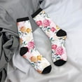 thumbnail image 5 of KLL Colorful Flowers Print Cool Socks Men's Women's Crew Socks Funny Crazy Novelty Stockings, 5 of 6