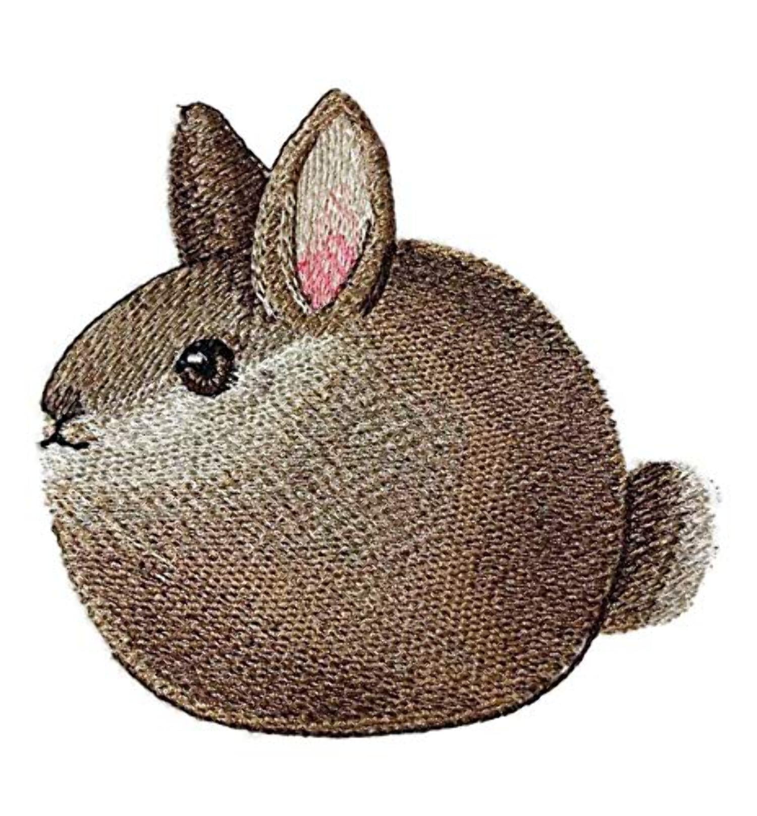 UZ75 New Nature Weaved in Threads, Amazing Baby Animal Kingdom [ Roly-Poly Bunny ][Custom and Unique] Embroidered Iron on/Sew Patch (3.86" x 3.7") [Made in USA]