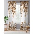 thumbnail image 5 of Sheer Curtains 108 Inches Long, Brown Eucalyptus Leaves Semi Sheer Curtains Light Filtering Window Treatment, Spring Summer Botanical Privacy Voile Drapes for Living Room Bedroom 52x108 Inch, 5 of 7