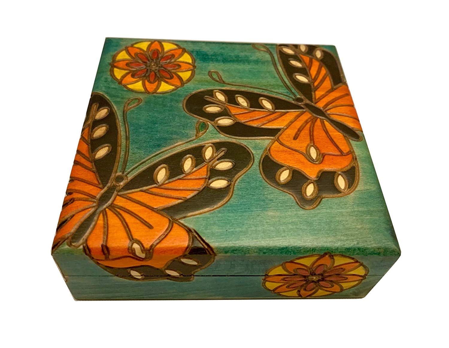 Wood Jewelry Box Small Wooden Box Trinket Box Keepsake Box Wood Butterfly Box Memory Box Butterfly Gift Nature Lover Gift