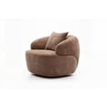 thumbnail image 4 of Modern Mid Century Brown Boucle 1-Seat 85cm Swivel Sofa for Living Room Bedroom Office, 4 of 10