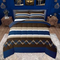 Homewish Modern Abstract Lines Queen Comforter Set, Chic Stripes Ombre Bedding Sets, Teens Child Adult Women Reversible Bedding Comforter Set, Super Cozy Room Decor, 3 Pieces