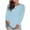 Light Blue, variant on WRKEKC Womens Long Sleeve T-Shirts Plus Size Solid Color Crew Neck Loose Fit Tunic Top Lightweight Breathable Daily Wear for Fall and Winter