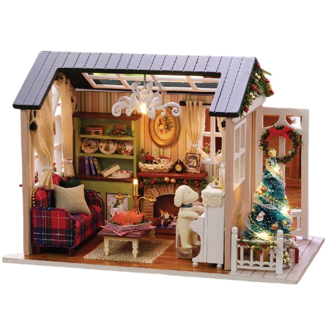 Casa de muñecas DIY en miniatura Vintage casa de muñecas hecha a mano colorida decoración accesorio cumpleaños juguetes hogar interior adulto Kits y herramientas para tallar Como se muestra 3 Billuyoard HA075043-03
