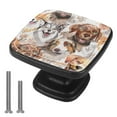thumbnail image 1 of 4 Pcs Cabinet Handle Drawer Pulls Different Dogs Heads Knobs with Screws Square Furniture Office Cabinet Knob Decoration, 1 of 7