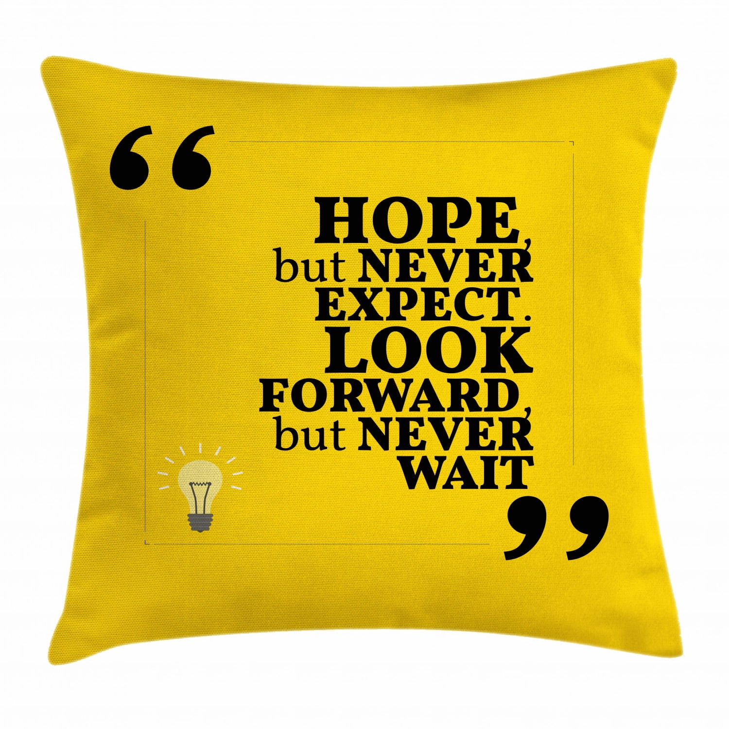 Hope Throw Pillow Cushion Cover, Message in Quotation Marks with Square