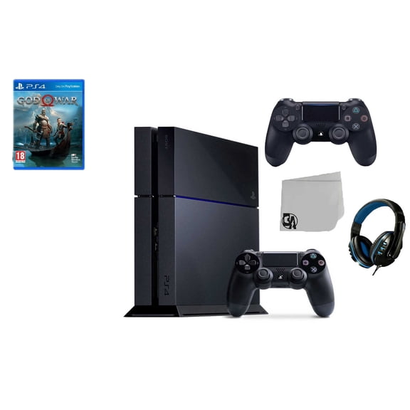 Pre-Owned Sony PlayStation 4 500GB Gaming Console Black 2 Controller Included with God of War BOLT AXTION Bundle