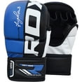 thumbnail image 2 of RDX Martial Arts T6 Grappling Gloves, Blue, Large, 2 of 9