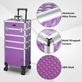 thumbnail image 3 of Byootique Dusky Rose Rolling Makeup Case 4in1 Cosmetic Trolley Organizer Lockable, 3 of 12