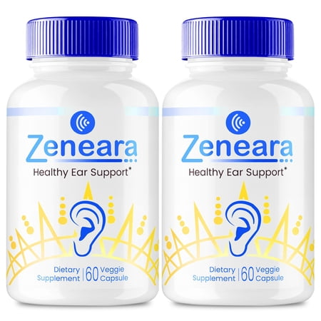 (2 Pack) Zeneara Tinnitus and Healthy Ear Support Capsules - Maximum Strength Ear Health Formula for Ringing, Tinnitus Support, for Tinnitus Relief, 120 Capsules