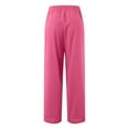 thumbnail image 5 of YUHAOTIN Plus Size Slacks for Women Business Linen High Waisted Wide Leg Palazzo Pants Casual Summer Drawstring Trousers Flowy Beach Pants with Pockets Womens Pants High Waisted Casual, 5 of 5