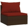 thumbnail image 3 of vidaXL 8 Piece Garden Lounge Set with Cushions Poly Rattan Brown, 3 of 5