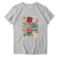 thumbnail image 3 of ITSAME T-Shirt for Womens, Short Sleeve Round Neck Graphic Tees Summer Casual Pullover Tops Gray M, 3 of 3