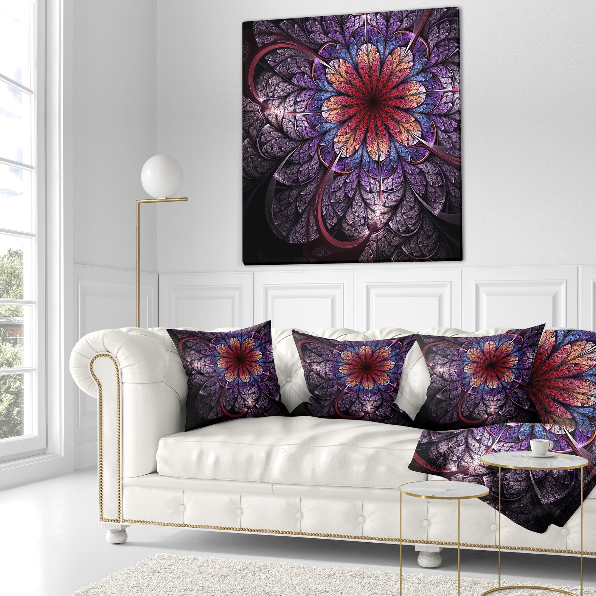Designart 18" x 18" Blue Polyester Throw Pillow