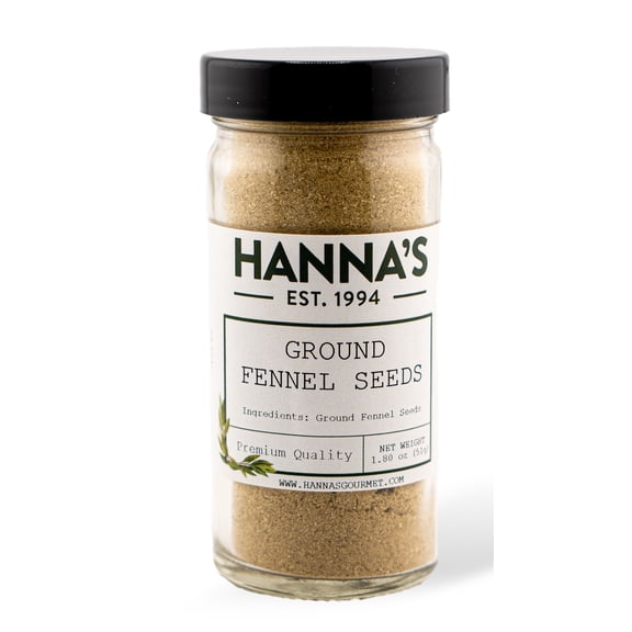 Hanna's Fennel Seed Ground, 4 fl oz Glass Jar