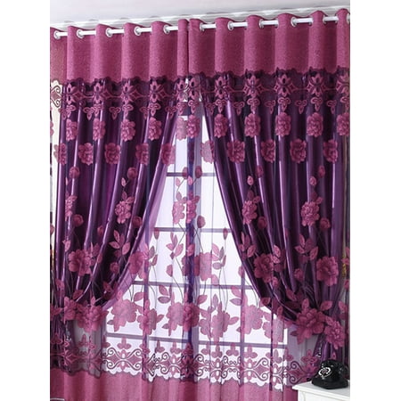 Newstar Thin Fabric Window Sheers Curtains For Bedroom Living Room Door Curtain Balcony Drape Panel Sheer Scarf Valances Deep Purple Fl Newstar Thin Fabric Window Sheers Curtains For Bedroom Living Room Door Curtain Balcony Drape Panel Sheer Scarf Valances Deep Purple Fl