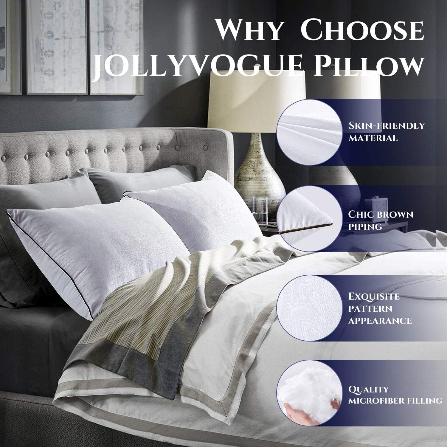 HEYCUZI King Size Bed Pillows Set Of 2 - Down Alternative Cooling Pillows For All Sleep Positions - View #12