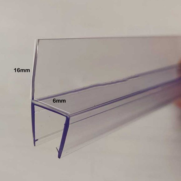 LEFU for Shower Door Seal Replacement Strip 50cm 2-Pack, Waterproof Rubber Gasket for Glass Doors 6mm, Transparent Wet Dry Separation Water Deflector Easy Install