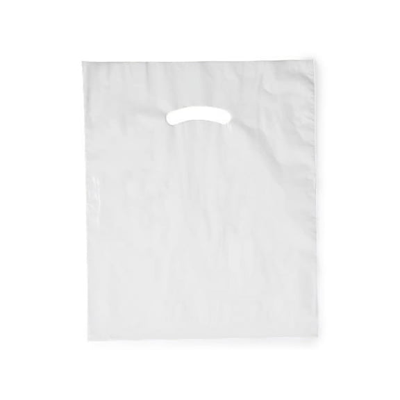 Pack Of 1000, 12" x 15" Solid White Super Gloss Recycled Plastic Bags 1.25 Mil Made in USA