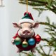 thumbnail image 5 of Adorno navideño de cerdo Homerr, adorno navideño de cerdo, colgante navideño con forma de cerdo de dibujos animados, adorno colgante para árbol de Navidad, decoración festiva para el hogar, 5 of 8