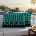 thumbnail image 5 of Outdoor Pillow Covers Western Star Buffalo Check Plaid Waterproof Pillow Cases 20x12 Set of 2, Green Black Checker Throw Pillow Cover Pillowcase for Patio Balcony Couch Garden, 5 of 9