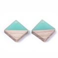 thumbnail image 2 of Resin & Wood Pendants Rhombus Turquoise 16.5~17.5x17~18x3~4mm Hole: 1.8mm Side Length: 12~13mm DIY, 2 of 2