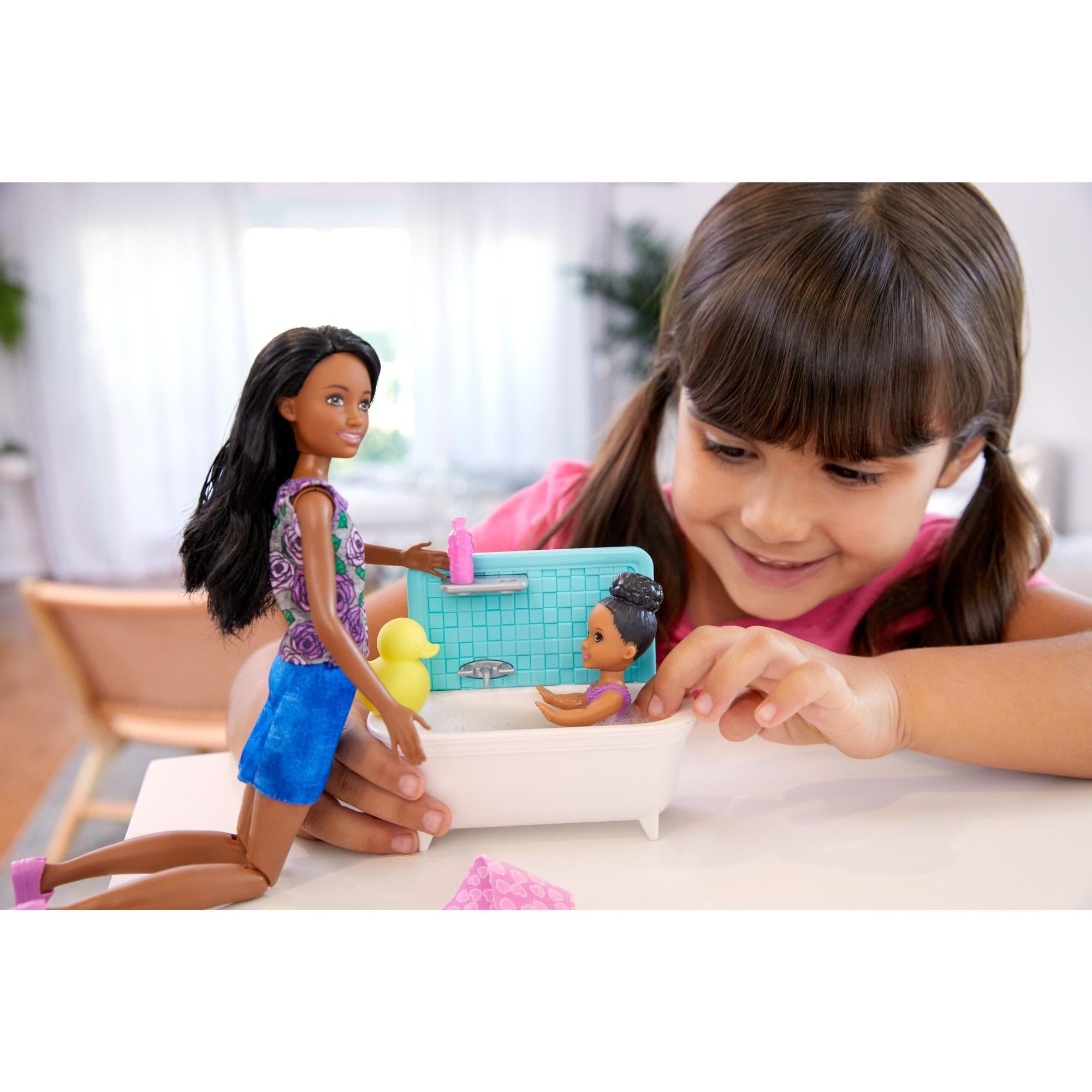 Free Shipping Barbie Skipper Babysitters Inc. Bath Time Playset with Toddler Doll Walmart Walmart