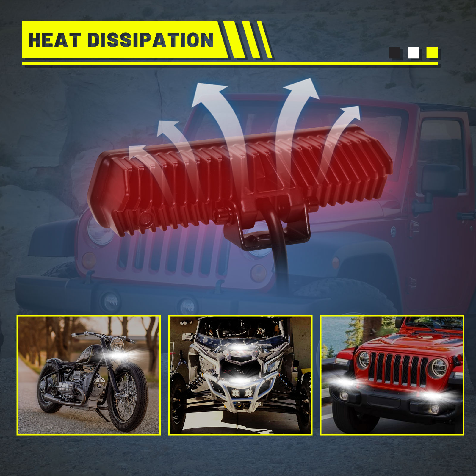 6 Inch 120W LED Spot Beam, Fog Work Light Light Bar Fits Truck, SUV, ATV, Boat 2 Pieces