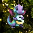 thumbnail image 2 of Beautynvta 26 Initial Letters Ornaments Christmas Tree Decoratin, 3.15'' Acrylic Christmas Dinosaur Letter Pendant, Personalized Alphabet Hanging Ornaments Gift, S, 2 of 4